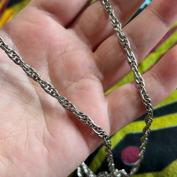 VTG Whimsigoth Boho Brushed Metal Owl Silver Tone Costume Jewelry Necklace - Picture 6 of 6